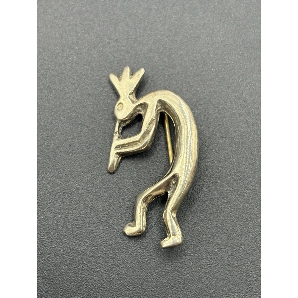 Vintage Sterling Silver 1.5" Kokopelli Brooch Pin 4 Grams Southwestern E11